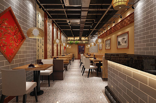 沙田镇传统中式餐厅餐馆装修设计效果图